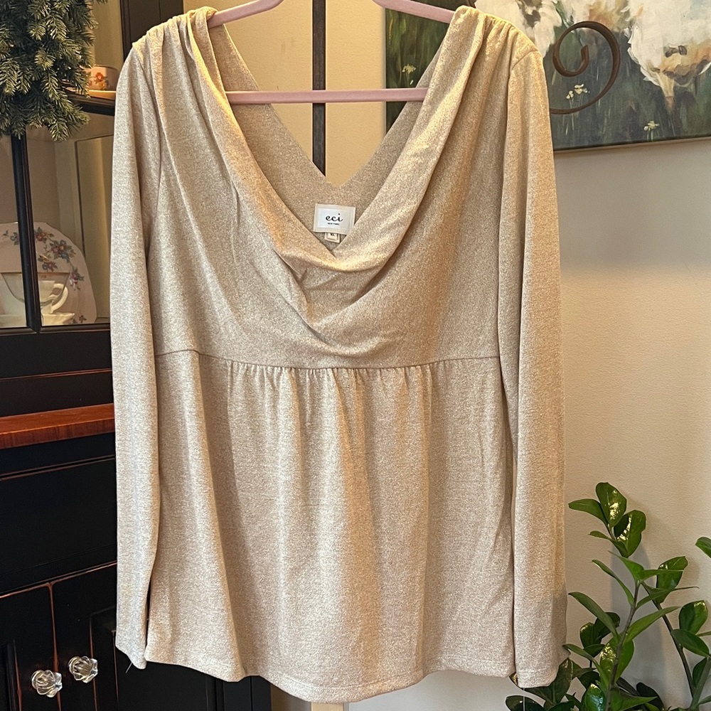 New from Dillards Gold glitter long sleeve top.